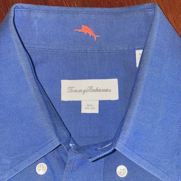 Tommy Bahama Blue Men’s Dress Button Down Shirt 16.5" Preppy Basic Staple - Picture 2 of 5